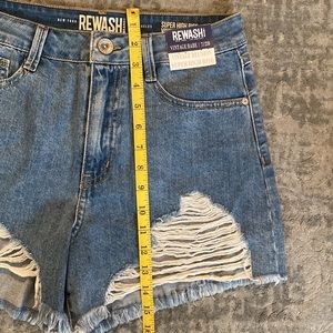 Rewash Brand Super High Rise Denim Shorts